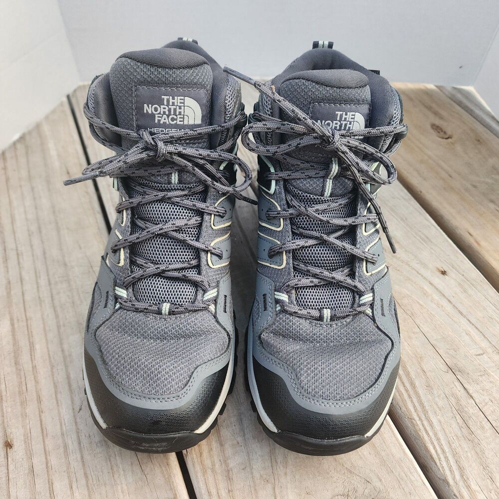 The North Face Womens Gray Hedgehog Fastpack II Mid Waterproof Hiking Shoes Sz10